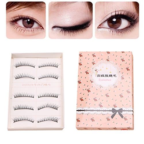 SPYlive 2 Packs False Eyelashes, Long False Eyelashes Makeup Natural Thick Black Soft Fake Lashes