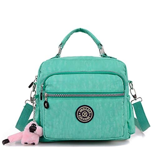 TESOON Vintage Canvas Shoulder Bag Messenger Case Backpack for Ipad Travel Portfolio Bag Mint