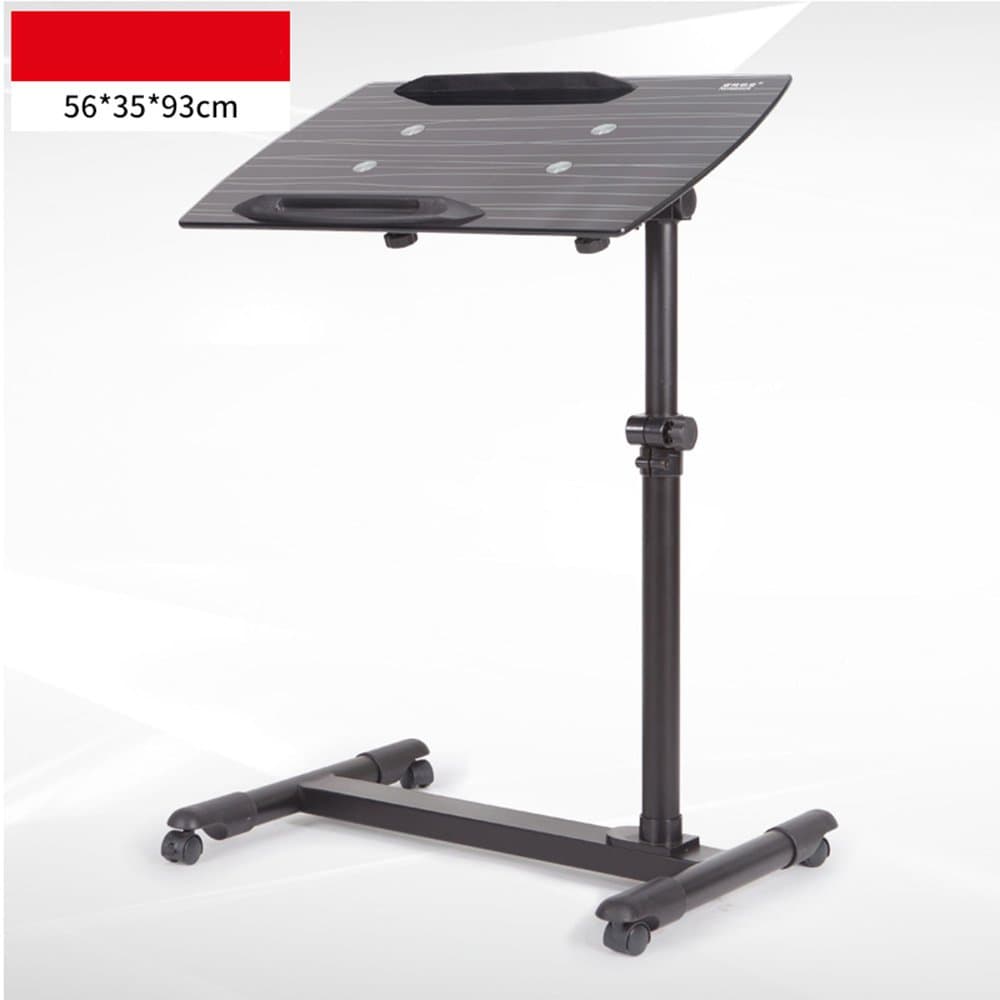 Desks DD Tempered Glass Computer Bedside Table Removable\liftable Lazy Table Wheeled Table -Workbench