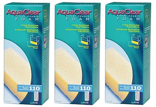 3 pack AquaClear 110 Power Filter Foam Filter Insert. A-623