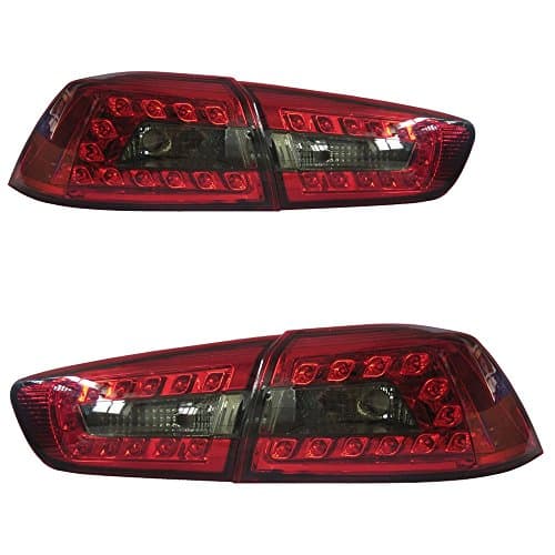 AOEDI Tail Light For Mitsubishi Lancer/EVO 2008-2017 Red/Smoked LED Rear Lamp Assembly L+R Sold in Pairs