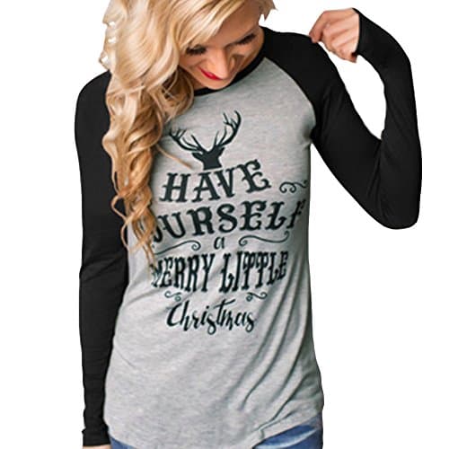 Pullover Long Sleeve Causal Deer Head Character Printed Women Shirts