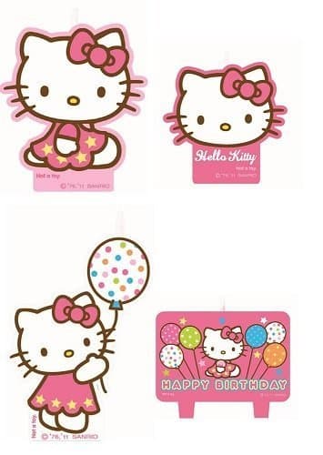 Hello Kitty Mini Molded Candles by Amscan