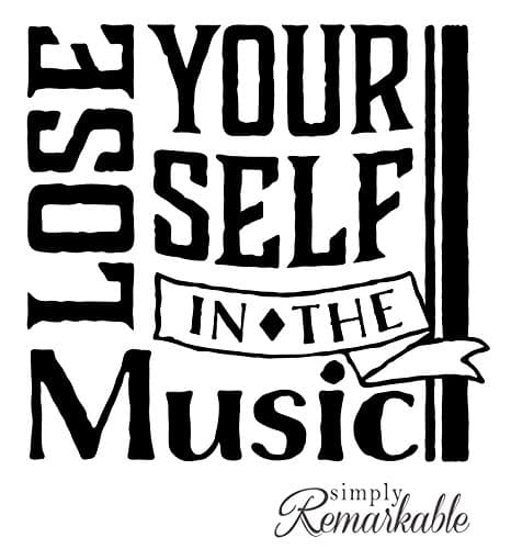 Vinyl Decal Sticker for Computer Wall Car Mac Macbook and More - Lose Yourself In The Music