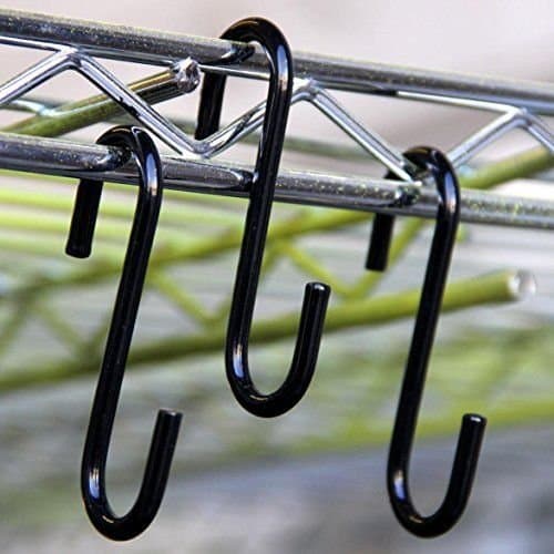 10 Pack 2 3/4" Inches S Shape Black Finish Steel Hanging Hooks for Kitchenware Kitchen organize free shipping
