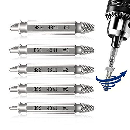 Nebulacc 5 Piece Double Sided Screw Extractor Set SCREW REMOVER Broken Screwdriver to remove Broken Screws or Bolts Made From H.S.S. 4341 #