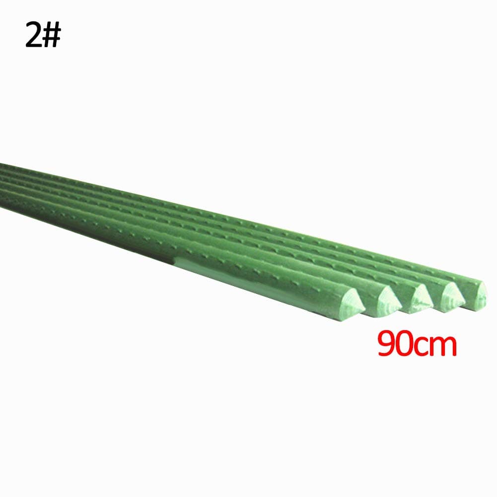 Newrys 5Pcs 11mm Plant Support Stakes, Garden Single Stem Support Stake, Home Garden Plastic Coated Steel Stick Stake Plant Climbing Support 2#
