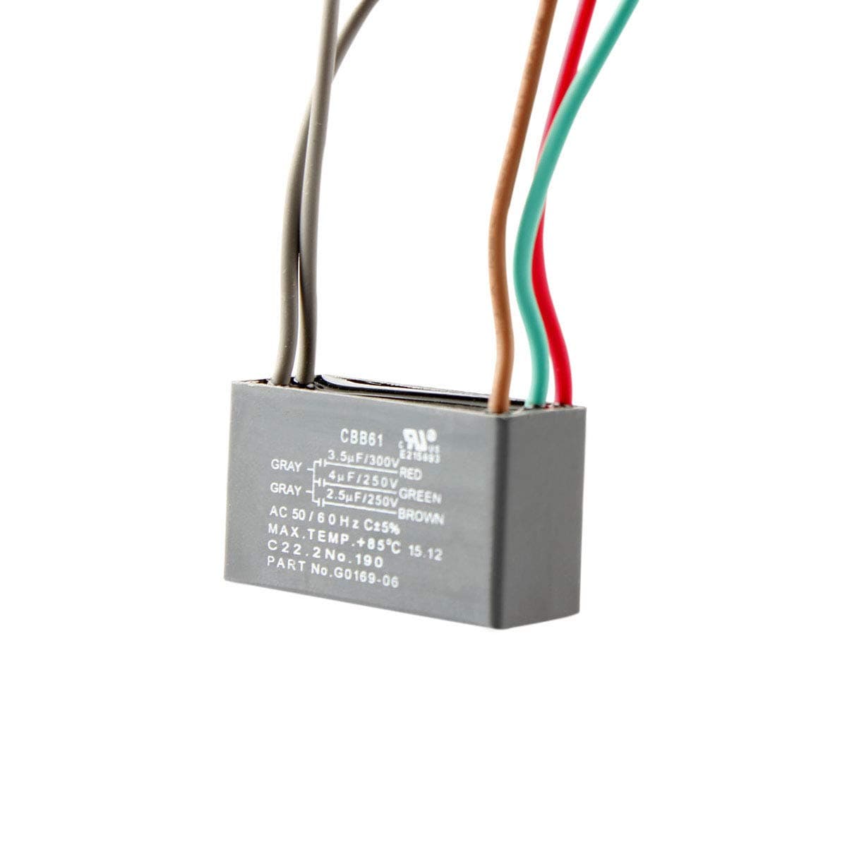 1x CBB61 Ceiling Fan Capacitor 3.5uf+4uf+2.5uf 5 Wire 250V 300V AC US Shipping