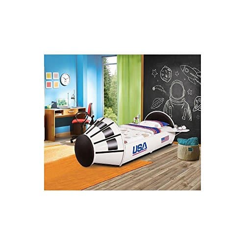 Vauxhall Metal Space Rocket Boys Full Bed - White