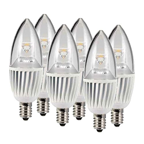 Yigeda Candelabra LED Light - E12 Base - 4.5 Watt - 300 Lumens - 3000K - Dimmable - 6 Pack