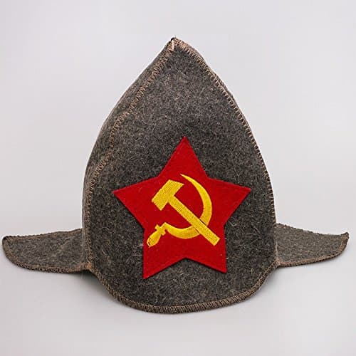 Hammer and Sickle Budenny Cap Sauna Hat Gray