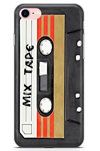 Retro Mixtape Slim Phone Case for iPhone 7/8 / SE TPU Protective Light Strong Cover with Retro Technology Hipster Cassette Remix