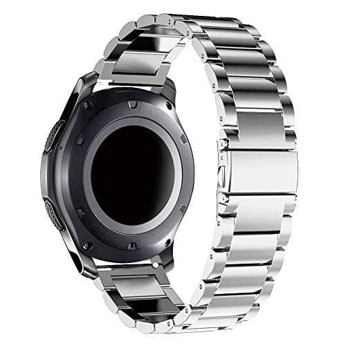 Samsung Gear S2 Classic R732 Bands, Quick Release Pins Threeeggs Stainless Steel Watch Band Strap Bands for Samsung Galaxy Gear S2 Classic SM-R732 Smart Watch (Silver - 3B)