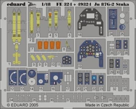 Eduard Accessories – FE324 Model-Making Accessory Ju 87G 2 Stuka