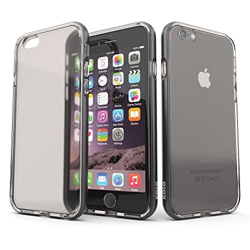 iPhone 6 and iPhone 6S Clear Case Cover with Metallic Bumper in Gunmetal Grey by Koko Cases 'Harvey Collection' - This Years Most Trending Slim Fit Luxury Protective Case