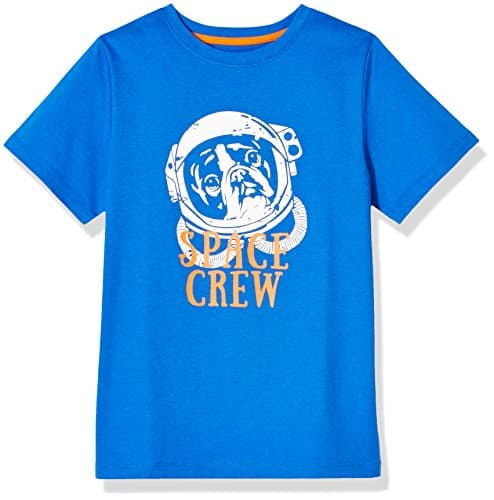 A for Awesome Boys Graphic Fun Short Sleeve Space Tee Small Ellis Blue