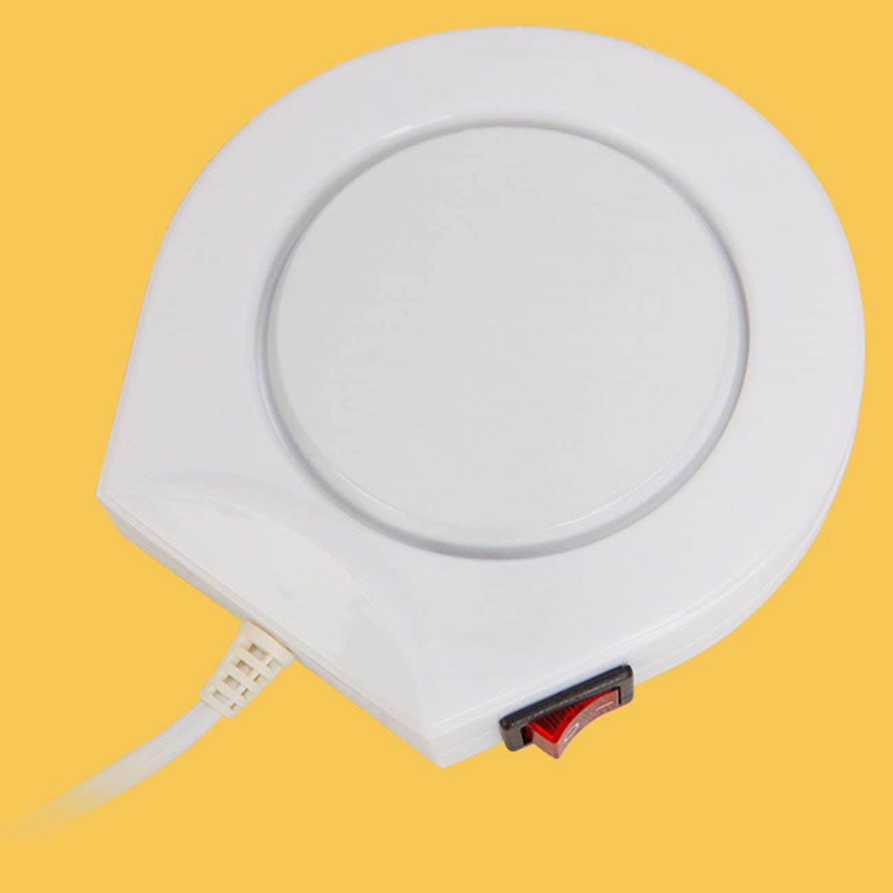 Electronic Warmer Office Tea Coffee Cup Mug Warmer Mat Heating Cup Mat Pad Coaster for Beverage Drink(White)