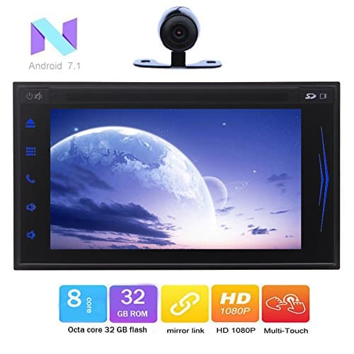 Universal Car DVD Player 2 din 6.2 Android 7.1 OCTA-CORE 2GB+32GB GPS Navigation Car Stereo Autoradio Support Mirror Link/SWC/USB SD/3G WIFI/Cam-In/DVR + Free Rear Camera by Eincar