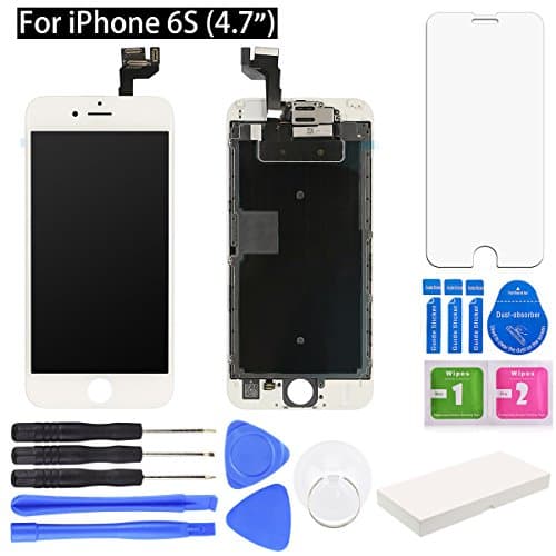For iPhone 6S Screen Replacement. TranSoul Full Display Assembly with LCD Screen, Touch Digitizer, 3D Touch Layer, Front Facing Camera, Earpiece Speaker etc. Repair iPhone 6S Screen (4.7”) (White)