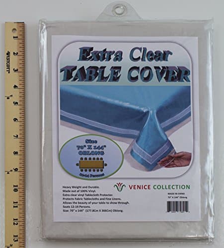 Extra Clear and Durable Heavy Weight Tablecloth Protector 100% Vinyl 70" X 144" Oblong