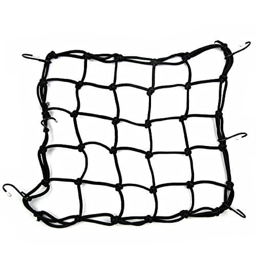 CBQT 15"x 15" Bag Baggage Cargo Net 6 Hooks Bungee Motorbike Motorcycle Helmet Storage Sacchettino Carrier (Black)