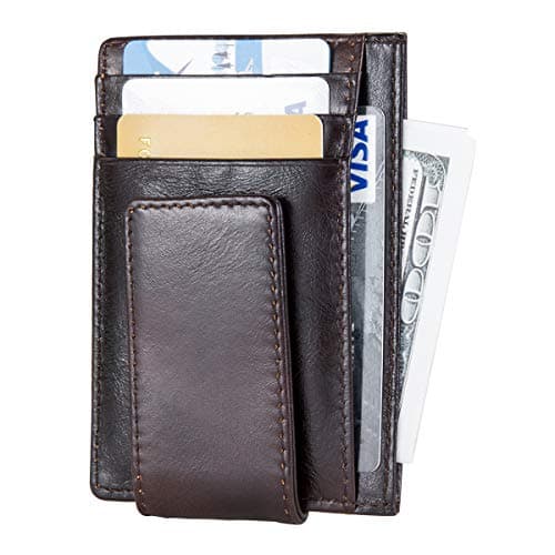 RFID Blocking Wallets for Men – Mens Front Pocket Bifold Money Clip Genuine Leather Slim Card Holder