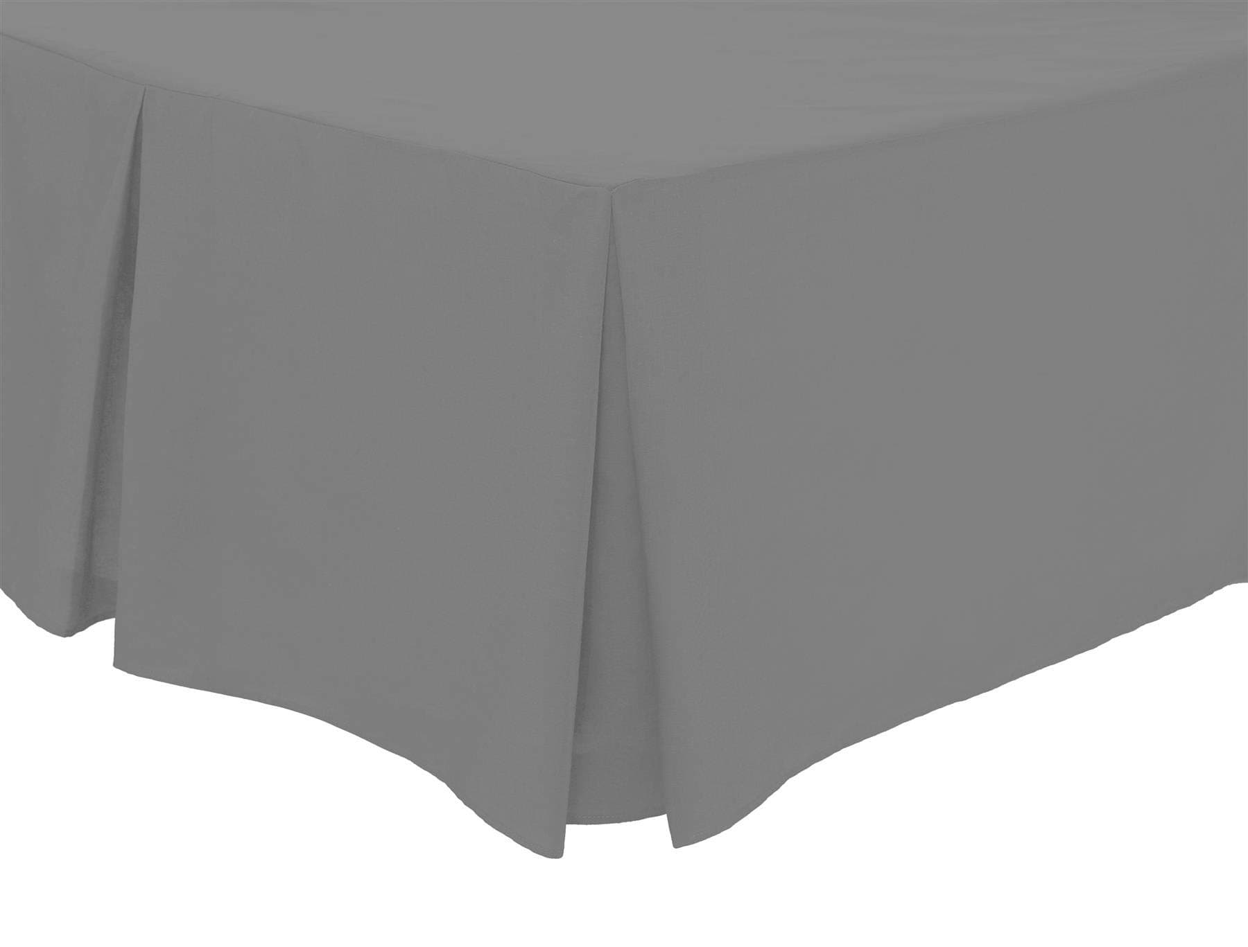 Olivia RoccoPleated Base Valance Sheet Easy Care Polycotton Base Valances, Double Grey