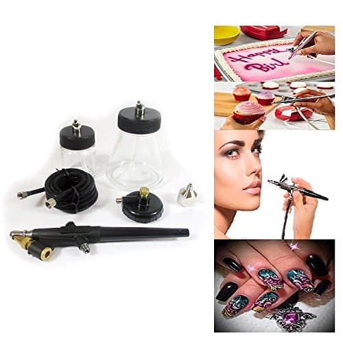 6 Pc Hobby Air Brush Kit 2 Cups Airbrush Compressor Spray Air Brush Set Nail Art