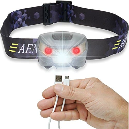 USB Rechargeable LED Headlamp Flashlight - Super Bright, Waterproof & Comfortable - Perfect Headlamps for Running, Walking, Camping, Reading, Hiking, Kids, DIY & More, USB Cable Included