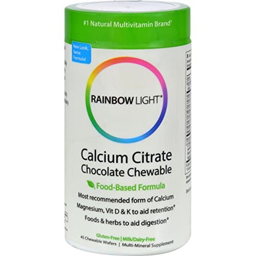 2Pack! Rainbow Light Calcium Citrate Chocolate Chewables - 45 Chewable Wafers