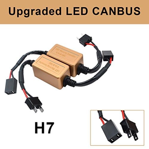 H7 LED Headlight Kit Canbus Error Anti Flicker Computer Warning Canceller Resistor Decoder Wiring Harness,Plug & Play