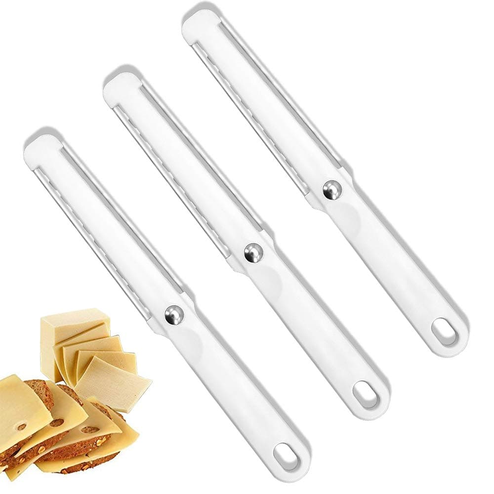 Skystuff3Pcs Cheese Slicer Thick or Thin Cheese Slices Cheese Slicer Wired Cheese Cutter for Soft, Semi-Hard, Hard Cheeses Kitchen Cooking Tool