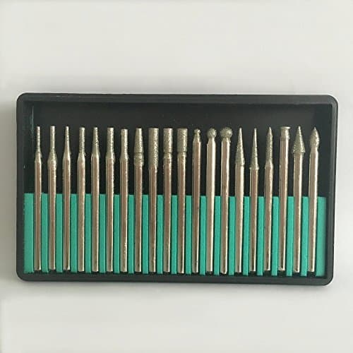 Assorted Shapes Portable Mini Rotary Diamond Drill Bits for Jewelry\Glass\ Shells\Gemstones\Lapidary (80PCS)