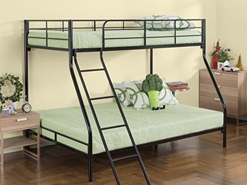 Twin Over Full Black Metal Quick Lock Bunk Bed