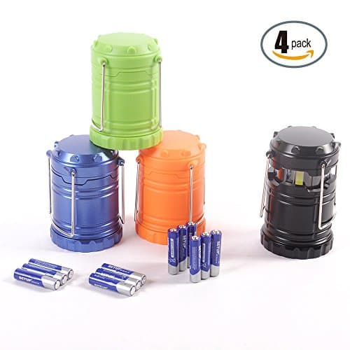 4 Pack Portable LED Camping Lantern with 12 AAA Batteries-Camping Equipment Gear Survival Kit for Emergency, Hurricane, Storm, Power Outage (four kinds of color)