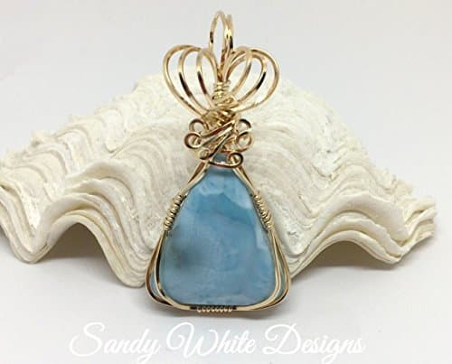 Larimar Pendant In 14 kt Gold