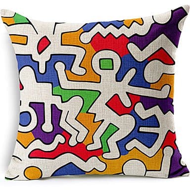 JOMOO Modern Style Abstract Man Patterned Cotton/Linen Decorative Pillow Cover