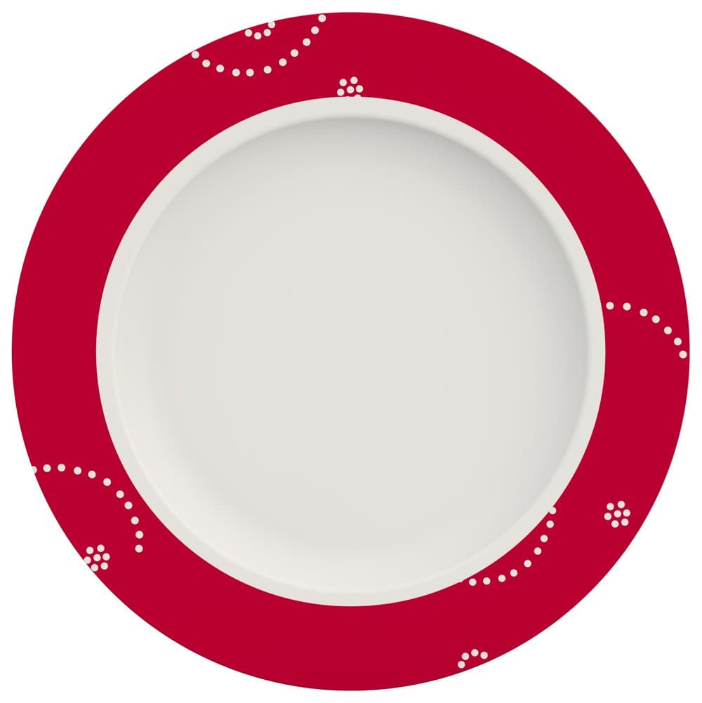Ornamin Model 1204 Flat Allegro Melamine/Dinner, Sturdy Plastic, menu, Dining Plate, Red, Ø 27 cm