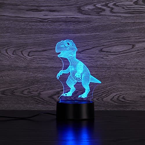 Wanhua 3D Night Light Dinosaur Table Desk Lamp 3D Optical Illusion Lights with Acrylic Flat ABS Base for Bedroom Decor