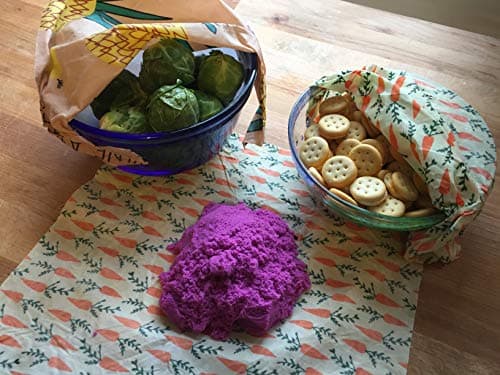 THE #1 KID FRIENDLY, 4 PACK GO GREEN ENVIRONMENTALLY FRIENDLY BEESWAX WRAP