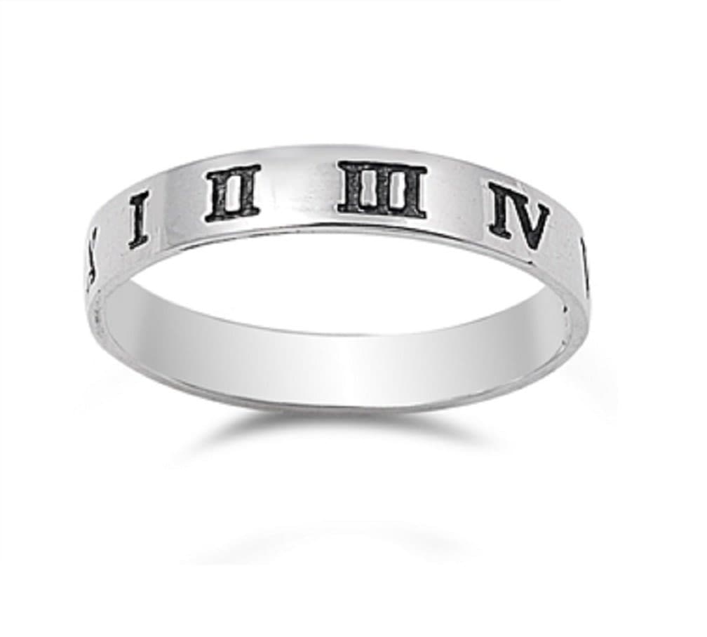 CloseoutWarehouse Sterling Silver Roman Numeral Ring