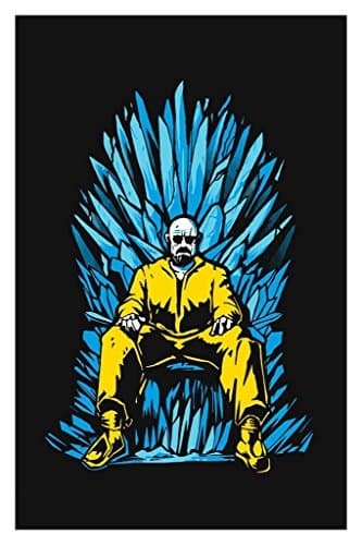 Breaking Bad Walter White on Iron Throne of Game of Thrones (18 inch x 12 inch)
