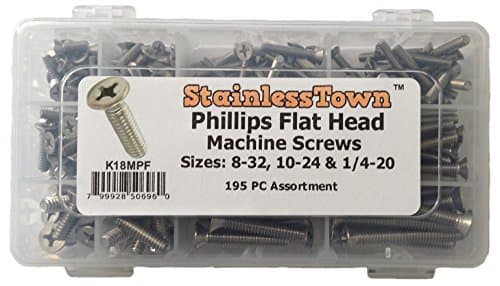 Stainless Steel Phillips Flat Machine Screw Kit #K18MPF