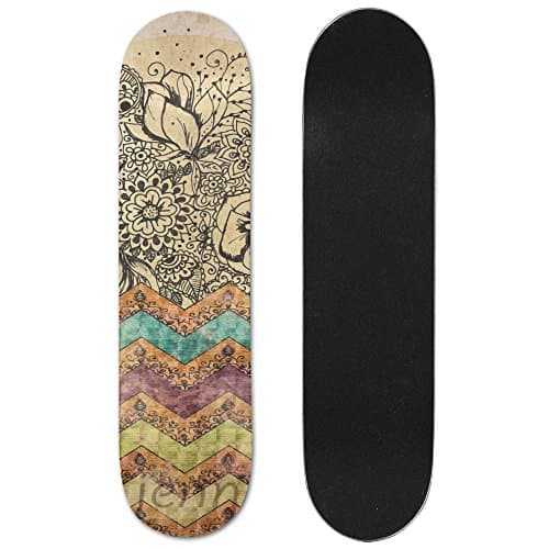 Blank Decks 31" Skateboard Plastic Boho Chic Bohemian Art Boho Poster Board With Bendable Deck For Kids Boys Youths Beginners