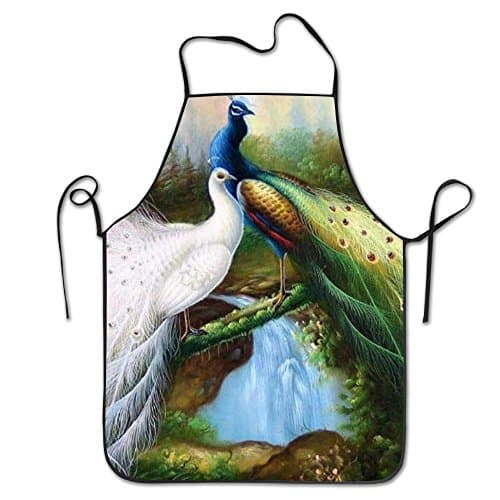 Beautiful Bird Peacock Deluxe Aprons Personalized Printing Kitchen Apron