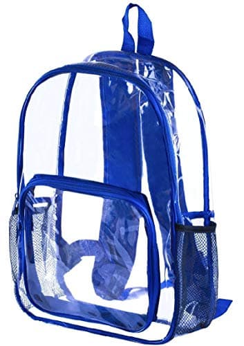 Clear Kids Students School Backpack with Padded Straps (Blue)