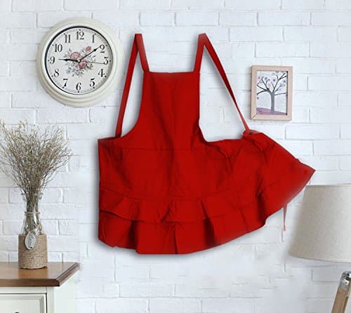 EUMAT Adjustable Professional Bib Apron with Pockets Korean Version Fashion Apron Lotus Leaf Salon Staff Apron Beauty Apron Uniforms for Women AP001