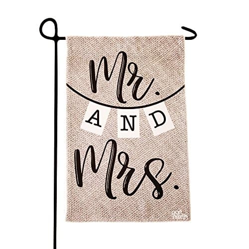 Garden Flag - Mr & Mrs Double Sided Decorative Flags for Outdoors - Weather Tested and Fade Resistant USA Designed - Best for Party Yard and Home Outdoor Decor - 12x18 inches