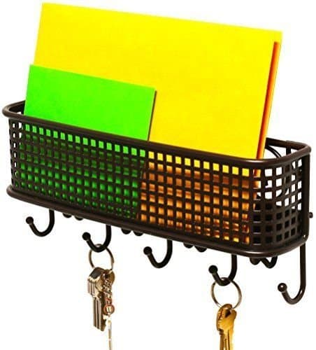 DecoBros Wall Mount Mail Letter and Key Rack Holder Organizer Bronze New