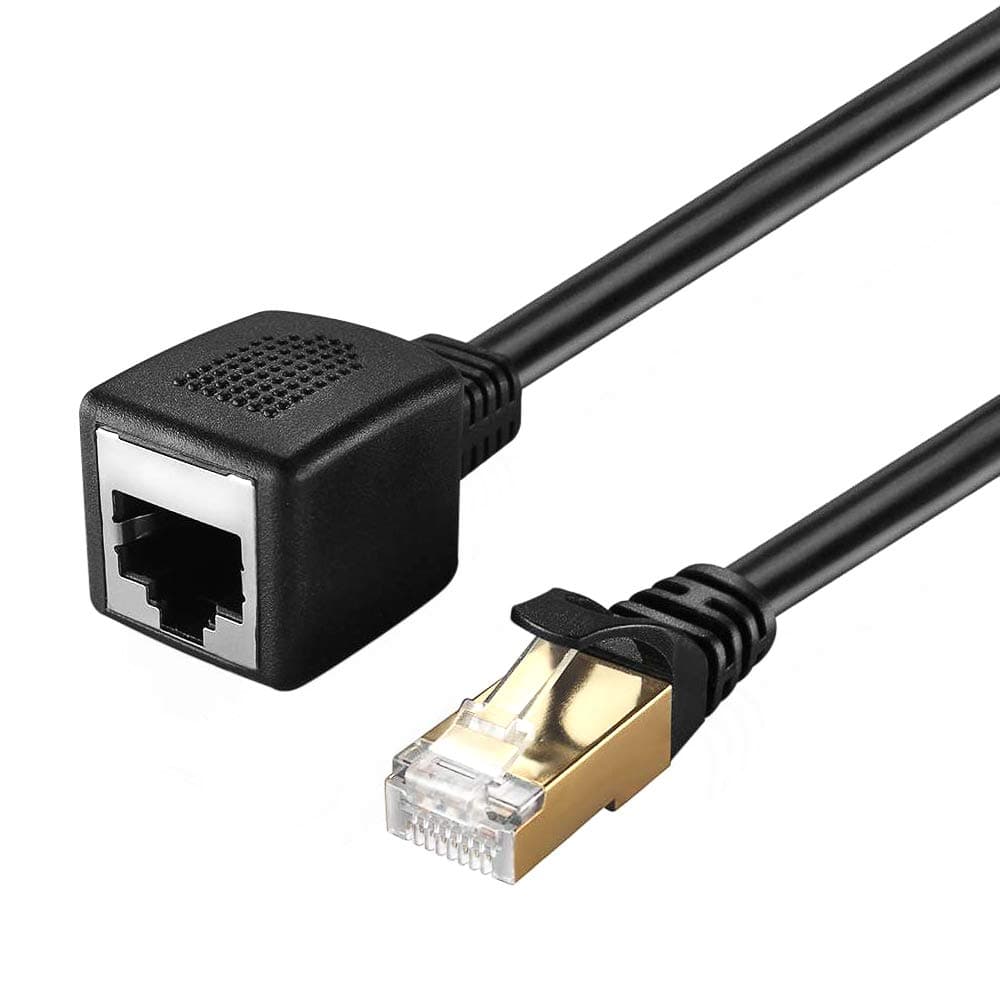 Ethernet Extension Cable 10 Feet, PLUSPOE Shielded Network Cat6 Extension Patch Cable RJ45 Cords Shielded Male to Female Connector for VoIP Phones, NAS, PoE Devices, Hub, DSL, Xbox, PS2, PS3 etc